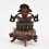 Hand Carved Copper Alloy in Oxidation Finish 7" Mahakala Incense Burner - Dhoopdani