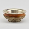 Hand Made Yellow Resin and Silver 6.5" Tibetan Bowl Phuru Offering Bowl