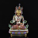 Hand Painted with 24 Karat Gold Gilded and Hand Painted Face 14.5" Vajrasattva / Dorjesempa Statue