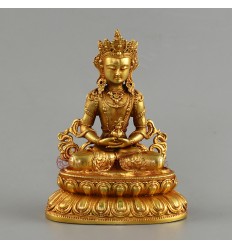 Gold Plated Copper Alloy with Antique Finish  4" Aparmita Statue