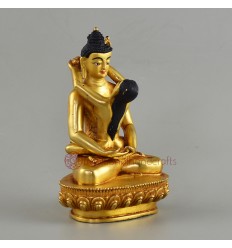 Hand Made Copper Alloy with 24 Karat Gold Gilded  4.75" Samantabhadra Statue