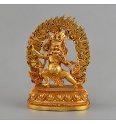 Gold Plated  Copper Alloy with Gold Plated 5" Bajrapani / Chanadorje Statue