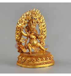 Gold Plated  Copper Alloy with Gold Plated 5" Bajrapani / Chanadorje Statue