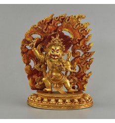 Copper Alloy with Gold Plated 6" Vajrapani / Chana Dorje Statue