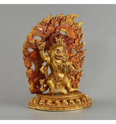 Copper Alloy with Gold Plated 6" Vajrapani / Chana Dorje Statue