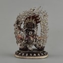 Oxidized Copper Alloy with Silver Plated 4" Vajrapani / Chanadorje Statue