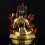Hand Carved 24 Karat Gold Gilded Hand Painted Face Tibetan 18.5" Green Tara Copper Ritual Statue