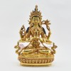 Fine Quality Gold Gilded 8.5" Chenrezig Hand Carved Gold Face Painted Copper Statue