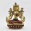 Hand Made Copper Alloy with 24-Karat Gold Gilded and Hand Painted Face 8.75" Green Tara  Statue