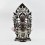 Hand Made Silver Plated Copper in Oxidation Finish 13.5" Maitreya - The Future Buddha Statue
