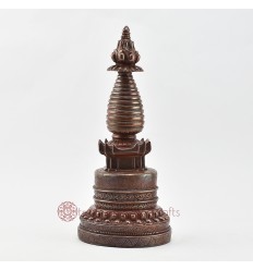 Hand Made Copper Alloy in Oxidation Finish 11.5" Kadam Style Stupa / Chorten / Chaitya