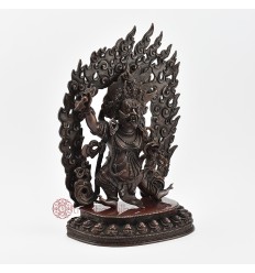 Hand Made Copper Alloy in Oxidation Finish 12.5" Vajrapani / Chanadorji Statue