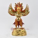 Hand Made Copper Alloy with Fully Gold Gilded 11" Garuda Statue