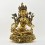 Tibetan Buddhist Copper Alloy with Gold Gilded, Hand Painted Face 18.5" Green Tara Statue