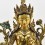 Tibetan Buddhist Copper Alloy with Gold Gilded, Hand Painted Face 18.5" Green Tara Statue
