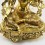 Tibetan Buddhist Copper Alloy with Gold Gilded, Hand Painted Face 18.5" Green Tara Statue