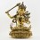 Tibetan Buddhist Copper Alloy with Gold Gilded, Hand Painted Face 19" Manjushri Statue