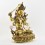 Tibetan Buddhist Copper Alloy with Gold Gilded, Hand Painted Face 19" Manjushri Statue