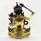 Tibetan Buddhist Copper Alloy with Gold Gilded, Hand Painted Face 19" Manjushri Statue