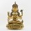 Tibetan Buddhist Copper Alloy with Gold Gilded, Hand Painted Face 19" Chenrezig Statue