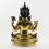 Tibetan Buddhist Copper Alloy with Gold Gilded, Hand Painted Face 19" Chenrezig Statue