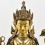 Tibetan Buddhist Copper Alloy with Gold Gilded, Hand Painted Face 19" Chenrezig Statue