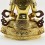 Tibetan Buddhist Copper Alloy with Gold Gilded, Hand Painted Face 19" Aparmita Statue