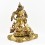Tibetan Buddhist Copper Alloy with Gold Gilded, Hand Painted Face 15" Green Tara a Statue