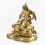 Tibetan Buddhist Copper Alloy with Gold Gilded, Hand Painted Face 15" Green Tara a Statue
