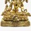 Tibetan Buddhist Copper Alloy with Gold Gilded, Hand Painted Face 15" Green Tara a Statue