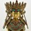 Tibetan Buddhist Copper Alloy with Gold Gilded, Hand Painted Face 19" Shakyamuni Buddha Statue