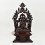 Hand Made Copper Alloy in Oxidation Finish 17.25" Guru Padmasambhava on Throne Sculpture