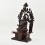 Hand Made Copper Alloy in Oxidation Finish 17.25" Guru Padmasambhava on Throne Sculpture