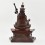 Hand Made Copper Alloy in Oxidation Finish 17.25" Guru Padmasambhava on Throne Sculpture