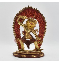 Hand Made Gold Gilded and Hand Painted Face 7.5" Ekajata Statue