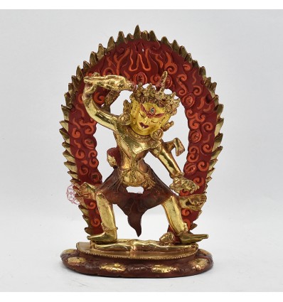 Hand Made Gold Gilded and Hand Painted Face 7.5" Ekajata Statue