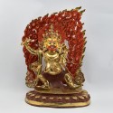Hand Made Copper Alloy 24 Karat Gold Gilded and Hand Painted Face 13.5" Vajrapani Statue