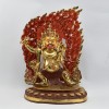 Hand Made Copper Alloy 24 Karat Gold Gilded and Hand Painted Face 13.5" Vajrapani Statue