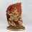 Hand Made Copper Alloy 24 Karat Gold Gilded and Hand Painted Face 13.5" Vajrapani Statue
