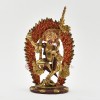 Hand made Copper Alloy with Gold Plated and Hand Painted Face 7.25" Dakini Simhamukha Statue