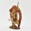 Hand made Copper Alloy with Gold Plated and Hand Painted Face 7.25" Dakini Simhamukha Statue