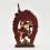 Hand made Copper Alloy with Gold Plated and Hand Painted Face 7.25" Dakini Simhamukha Statue