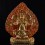 Hand Made Copper Alloy 24 Karat Gold Gilded and Hand Painted Face 19" White Mahakala Statue