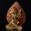 Hand Made Copper Alloy 24 Karat Gold Gilded and Hand Painted Face 19" White Mahakala Statue