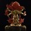 Hand Made Copper Alloy 24 Karat Gold Gilded and Hand Painted Face 19" White Mahakala Statue