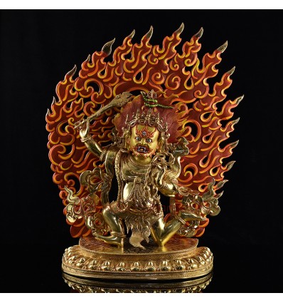 Hand Made Gold Gilded and Hand Painted Face 20" Achala - Chandamaharoshana Statue