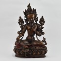 Hand Made Copper Alloy in Oxidation Finish 13" Green Tara / Dholma Statue