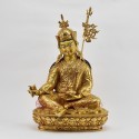 Hand Made Copper Alloy with Fully Gold Gilded 14" Guru Rinpoche Statue