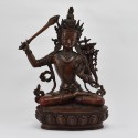 Hand Made Copper Alloy in Oxidation Finish 14.5" Manjushri / Jambiyang Statue