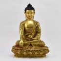 Hand Made Gold Gilded and Hand Painted Face 13" Sakyamuni Buddha / Tomba Statue